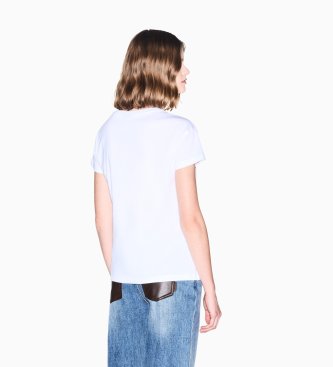 A|X Armani Exchange Camiseta oversize de punto con logotipo blanca