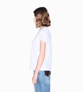A|X Armani Exchange Camiseta oversize de punto con logotipo blanca