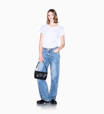 A|X Armani Exchange Camiseta oversize de punto con logotipo blanca