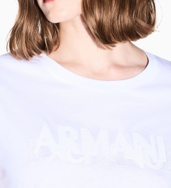 A|X Armani Exchange Camiseta oversize de punto con logotipo blanca