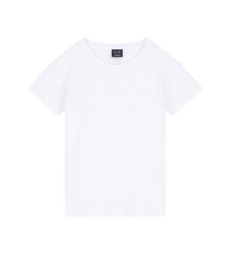 A|X Armani Exchange Camiseta oversize de punto con logotipo blanca