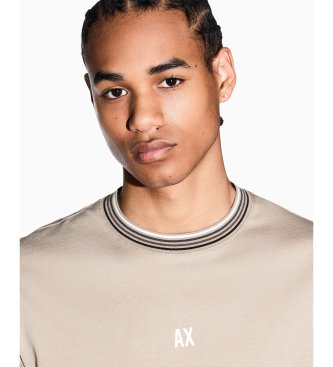 A|X Armani Exchange Camiseta Lisa bege