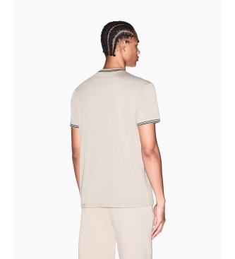 A|X Armani Exchange Camiseta Lisa bege
