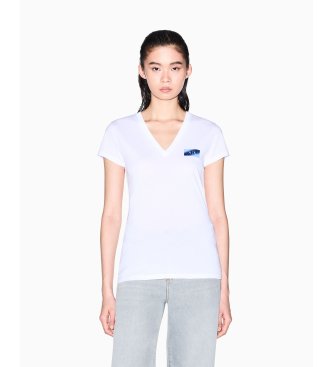 A|X Armani Exchange Camiseta Ajustada de Malha branco