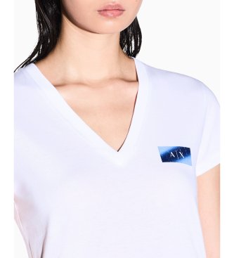 A|X Armani Exchange Camiseta Ajustada de Malha branco