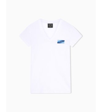 A|X Armani Exchange Camiseta Ajustada de Malha branco