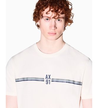 A|X Armani Exchange Camiseta Basic branco creme