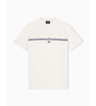 A|X Armani Exchange Camiseta Basic branco creme