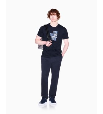 A|X Armani Exchange Camiseta Clásica marino
