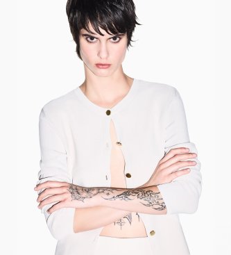 A|X Armani Exchange Cárdigan con cuello redondo y botones negro