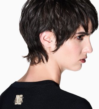 A|X Armani Exchange Cárdigan con cuello redondo y botones negro