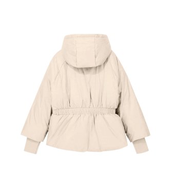 A|X Armani Exchange Jaqueta acolchoada de nylon jacquard com capuz bege