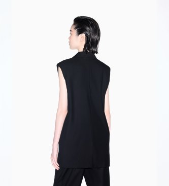A|X Armani Exchange Notch lapel vest with one black button