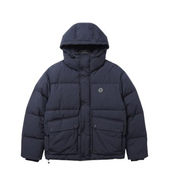 A|X Armani Exchange Pikowana kurtka z kapuszonem w kolorze granatowym