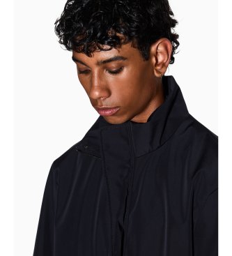 A|X Armani Exchange Lång kappa med hög krage och dold stängning Essential marinblå