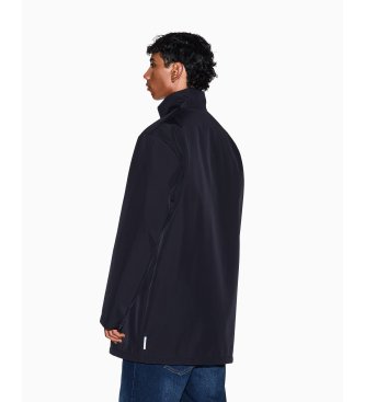 A|X Armani Exchange Lång kappa med hög krage och dold stängning Essential marinblå