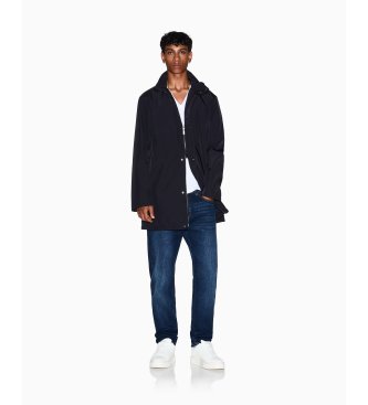 A|X Armani Exchange Lång kappa med hög krage och dold stängning Essential marinblå