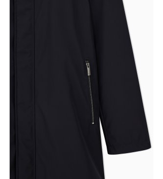 A|X Armani Exchange Lång kappa med hög krage och dold stängning Essential marinblå