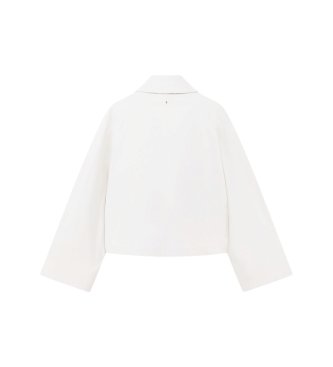 A|X Armani Exchange Jaqueta blouson sarja de algodão elástica efeito pêssego branca