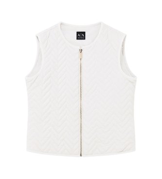 A|X Armani Exchange Jaqueta blouson sarja de algodão elástica efeito pêssego branca