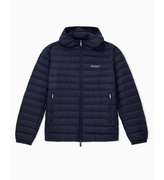 A|X Armani Exchange Horisontellt quiltad jacka med huva Essential marinblå