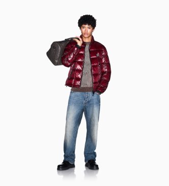 A|X Armani Exchange Glänzende Daunenjacke in Granatrot