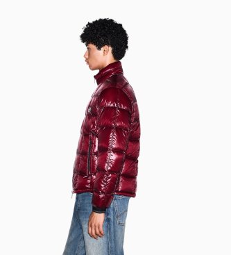 A|X Armani Exchange Glänzende Daunenjacke in Granatrot