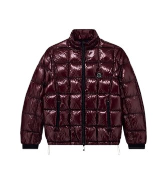 A|X Armani Exchange Glänzende Daunenjacke in Granatrot