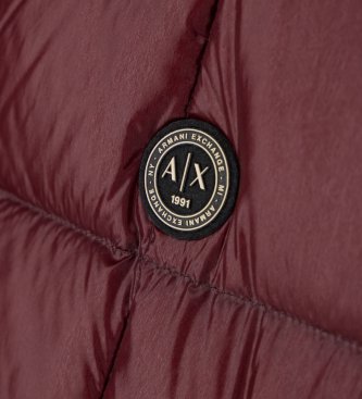 A|X Armani Exchange Glänzende Daunenjacke in Granatrot