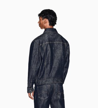 A|X Armani Exchange Casaco de ganga com costura Icon azul-marinho