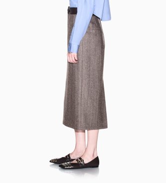 A|X Armani Exchange Bleistiftrock aus Schurwolle und Seide in Braun