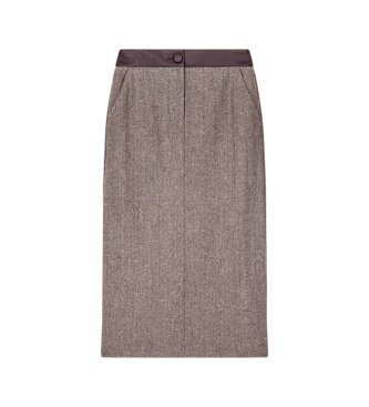 A|X Armani Exchange Bleistiftrock aus Schurwolle und Seide in Braun