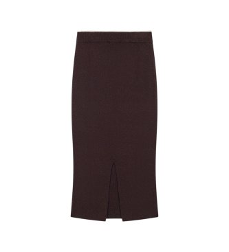A|X Armani Exchange Eng anliegender Strickrock in Braun