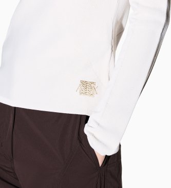 A|X Armani Exchange Maglione con logo ricamato bianco sporco