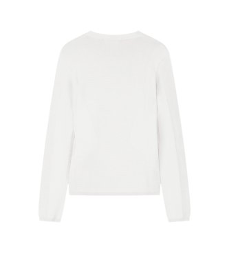 A|X Armani Exchange Maglione con logo ricamato bianco sporco