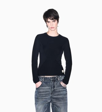 A|X Armani Exchange Maglione con logo ricamato nero