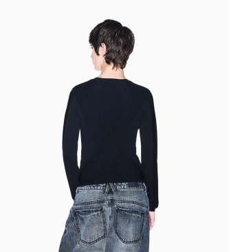 A|X Armani Exchange Maglione con logo ricamato nero