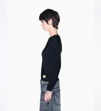 A|X Armani Exchange Maglione con logo ricamato nero