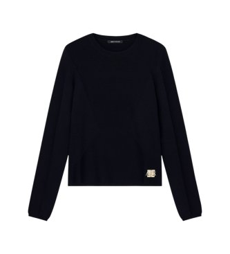 A|X Armani Exchange Maglione con logo ricamato nero