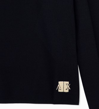 A|X Armani Exchange Maglione con logo ricamato nero