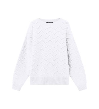 A|X Armani Exchange Maglione in maglia con motivo chevron beige