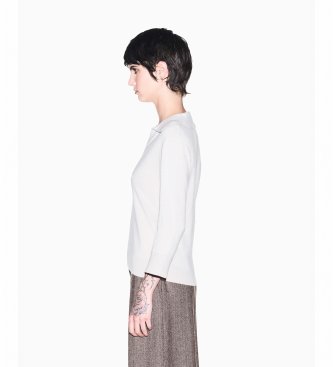A|X Armani Exchange Polo in maglia con scollo a V beige