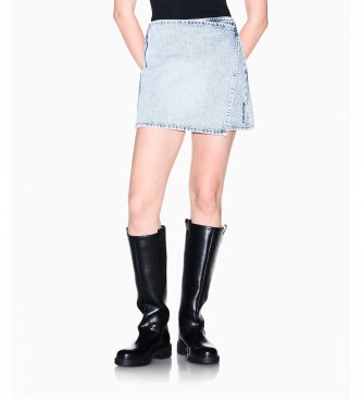 A|X Armani Exchange Blauer Jeans-Minirock mit Wickeldesign