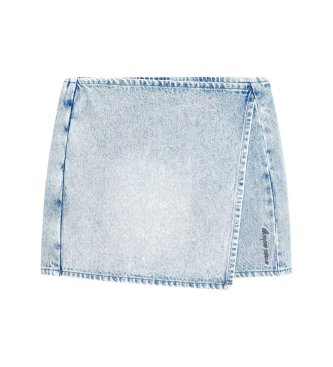 A|X Armani Exchange Blauer Jeans-Minirock mit Wickeldesign