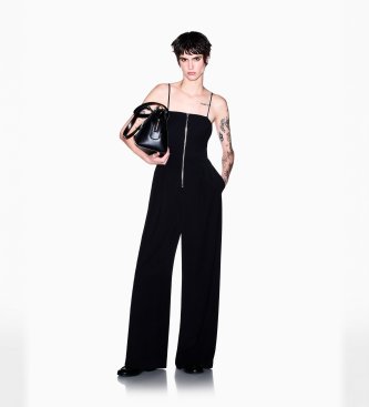 A|X Armani Exchange Smal overall i kypert med svarta ribbdetaljer