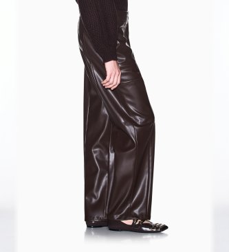 A|X Armani Exchange Pantalone largo con tasche a toppa marrone