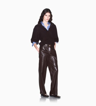 A|X Armani Exchange Pantalone largo con tasche a toppa marrone