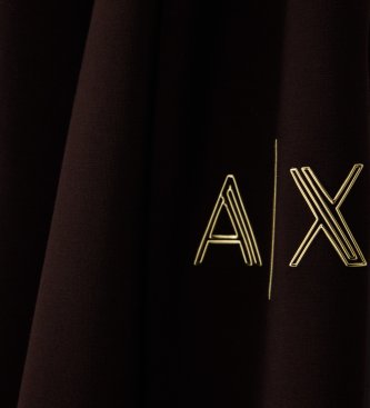 A|X Armani Exchange Široke hlače z elastičnim pasom v rjavi barvi