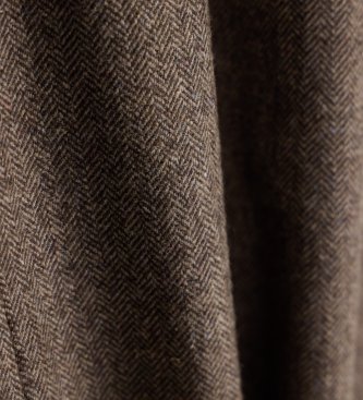 A|X Armani Exchange Široke hlače iz devičje volne in rjave svile