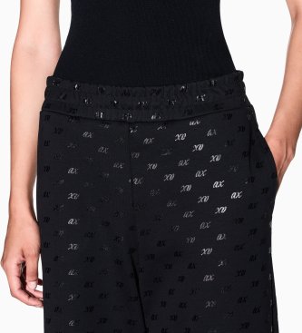 A|X Armani Exchange Hlače s črnim potiskom po celotni površini